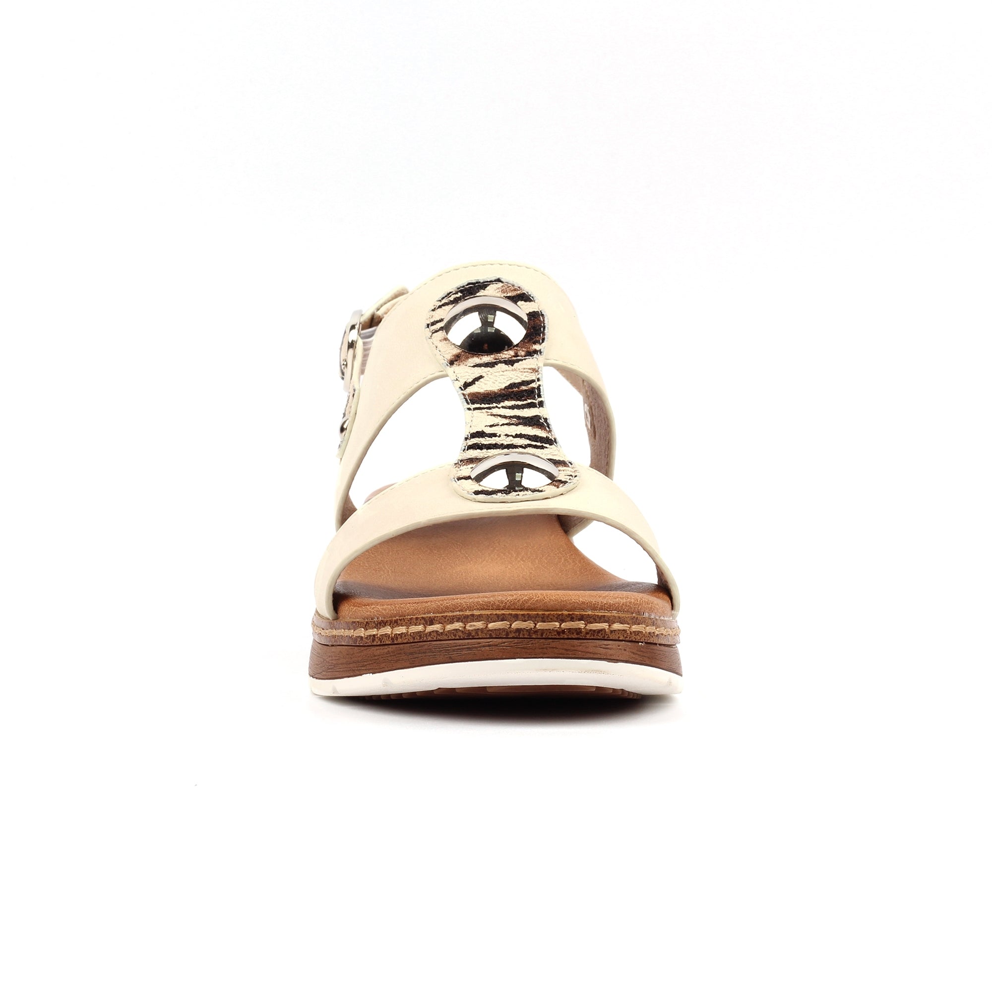 Georgia White Wedge Sandal