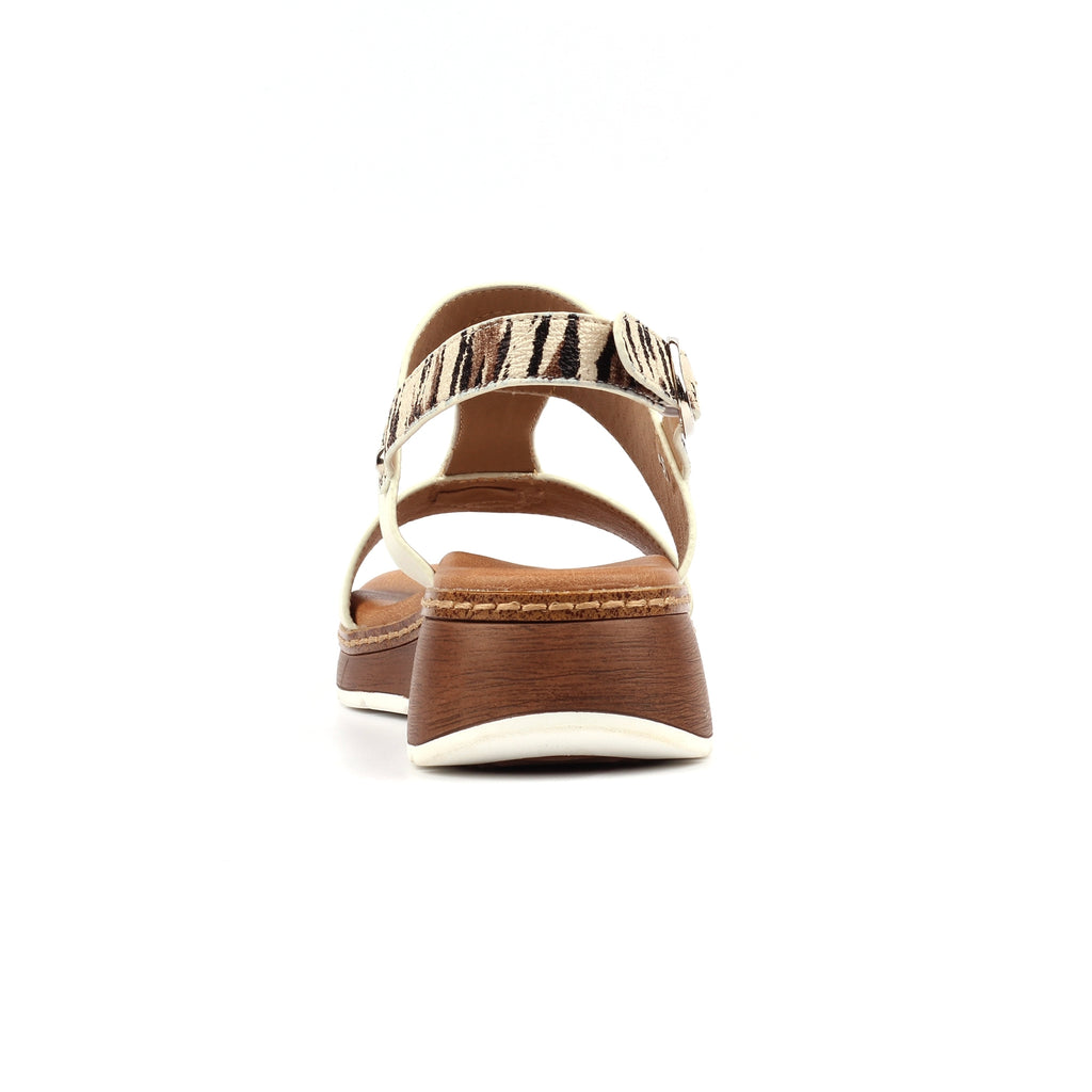 Georgia White Wedge Sandal