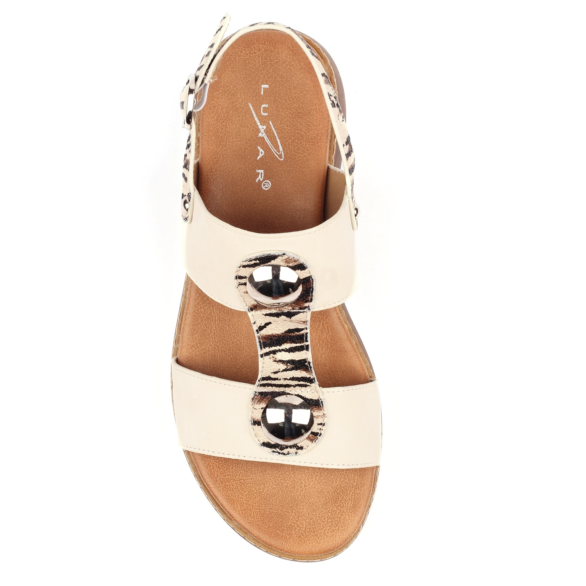 Georgia White Wedge Sandal