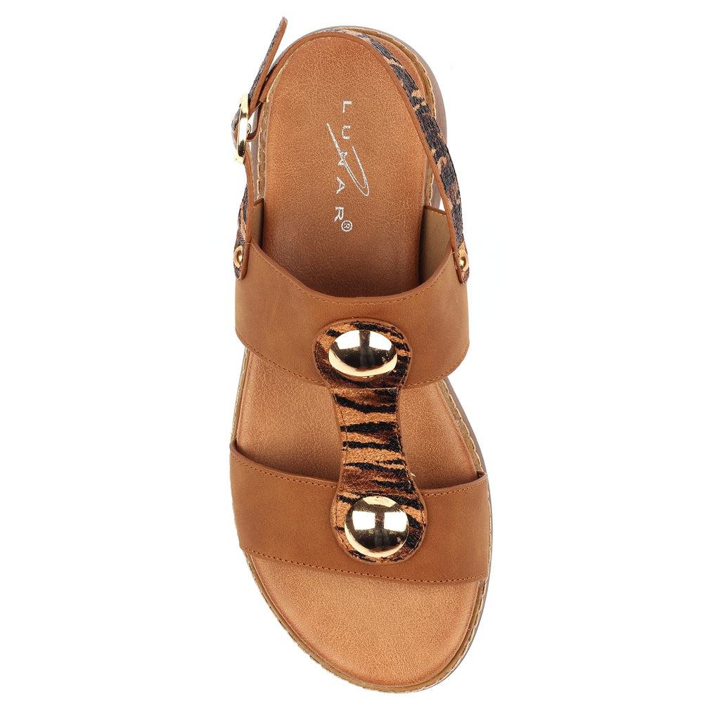 Georgia Tan Wedge Sandal