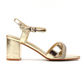 Jodi Gold Block Heel Sandal