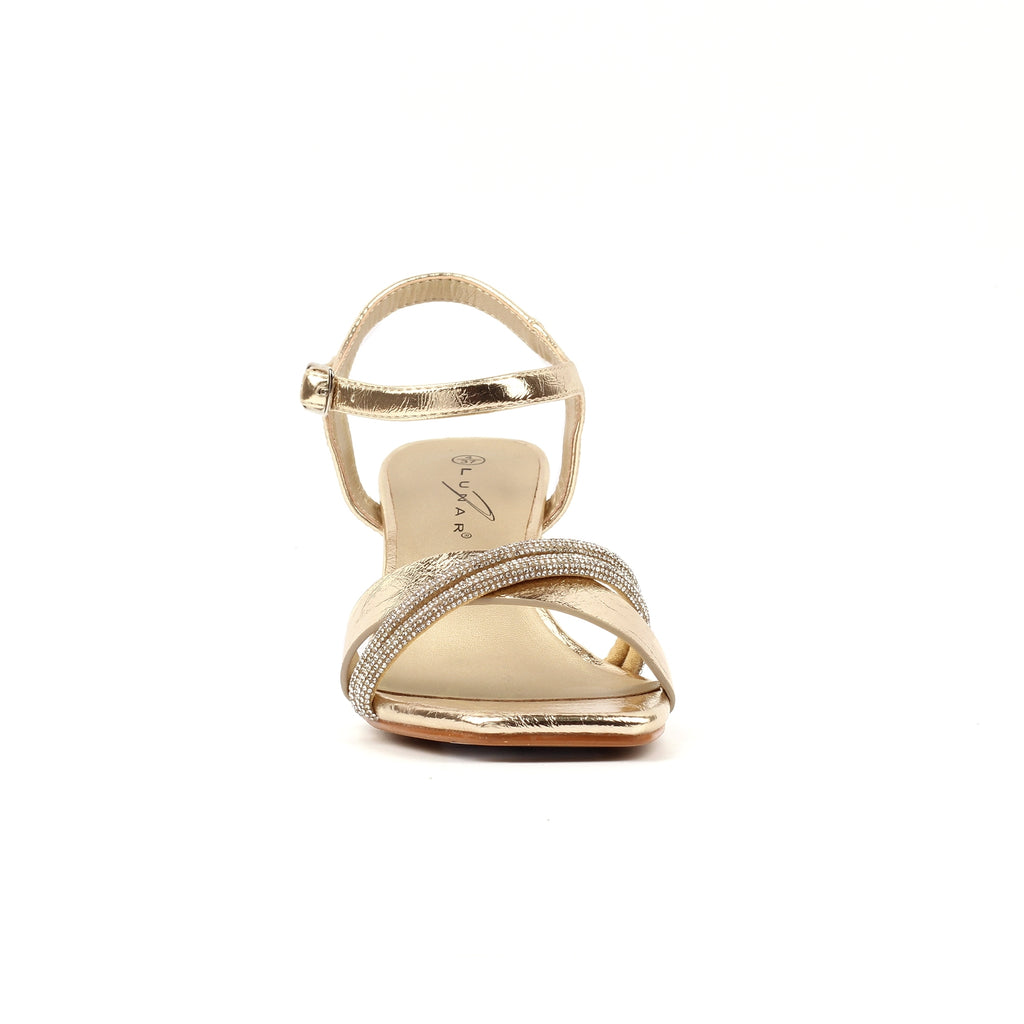 Jodi Gold Block Heel Sandal