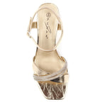 Jodi Gold Block Heel Sandal