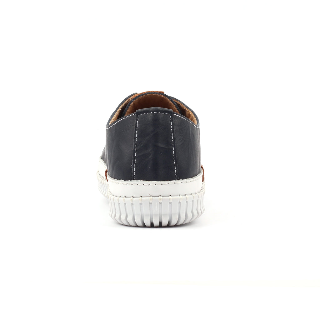 Truffle II Navy Leather Plimsoll