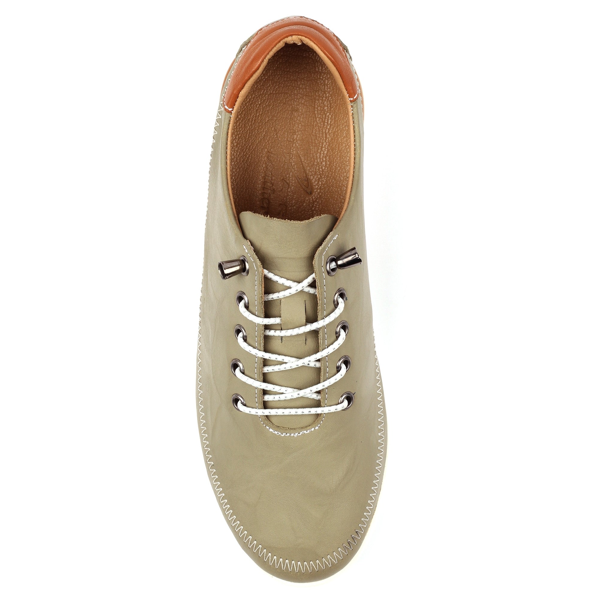 Penelopy Khaki Leather Trainer