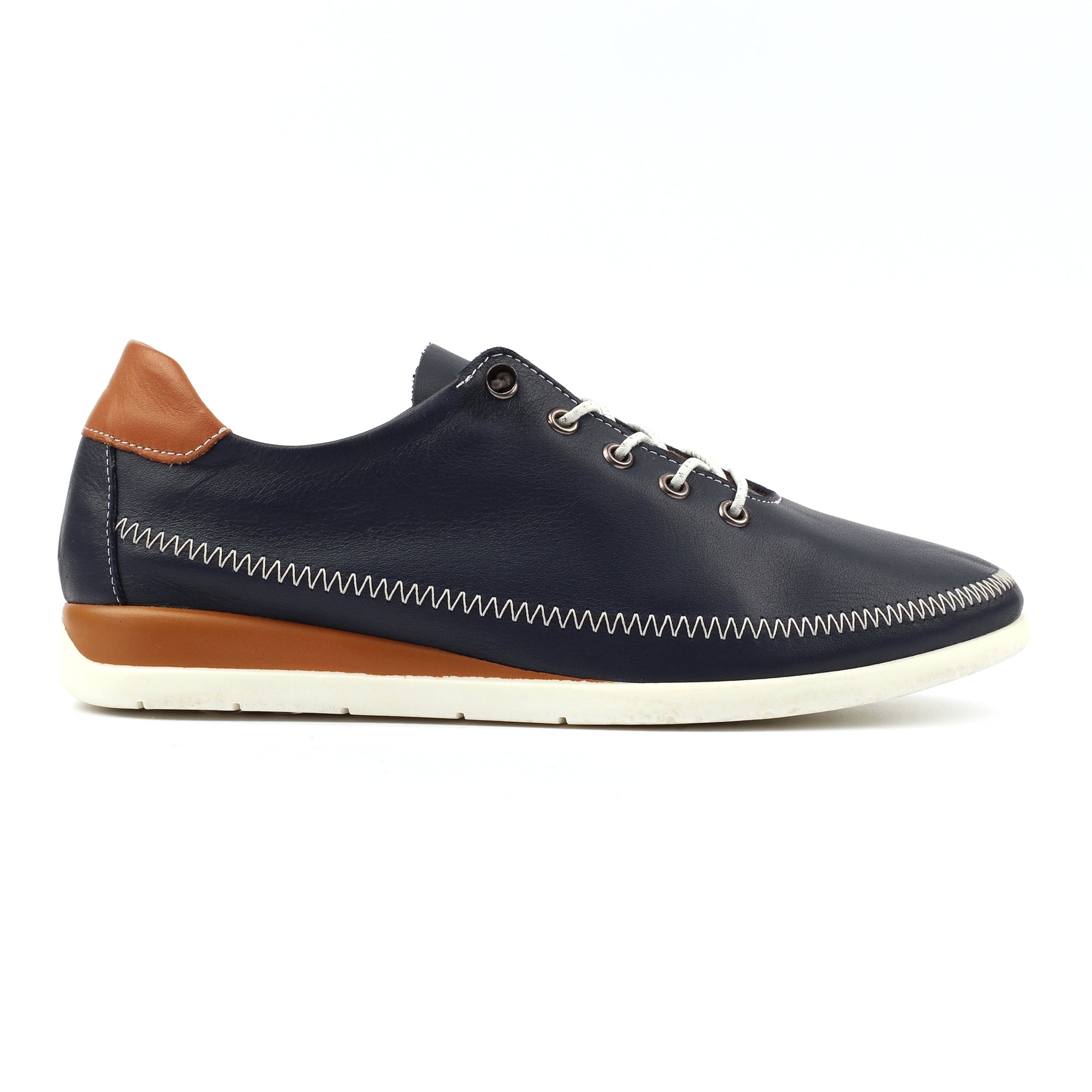 Penelopy Navy Leather Trainer