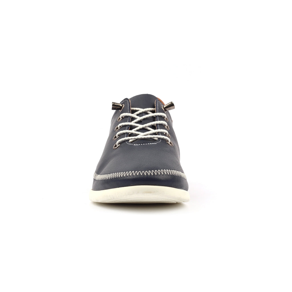 Penelopy Navy Leather Trainer