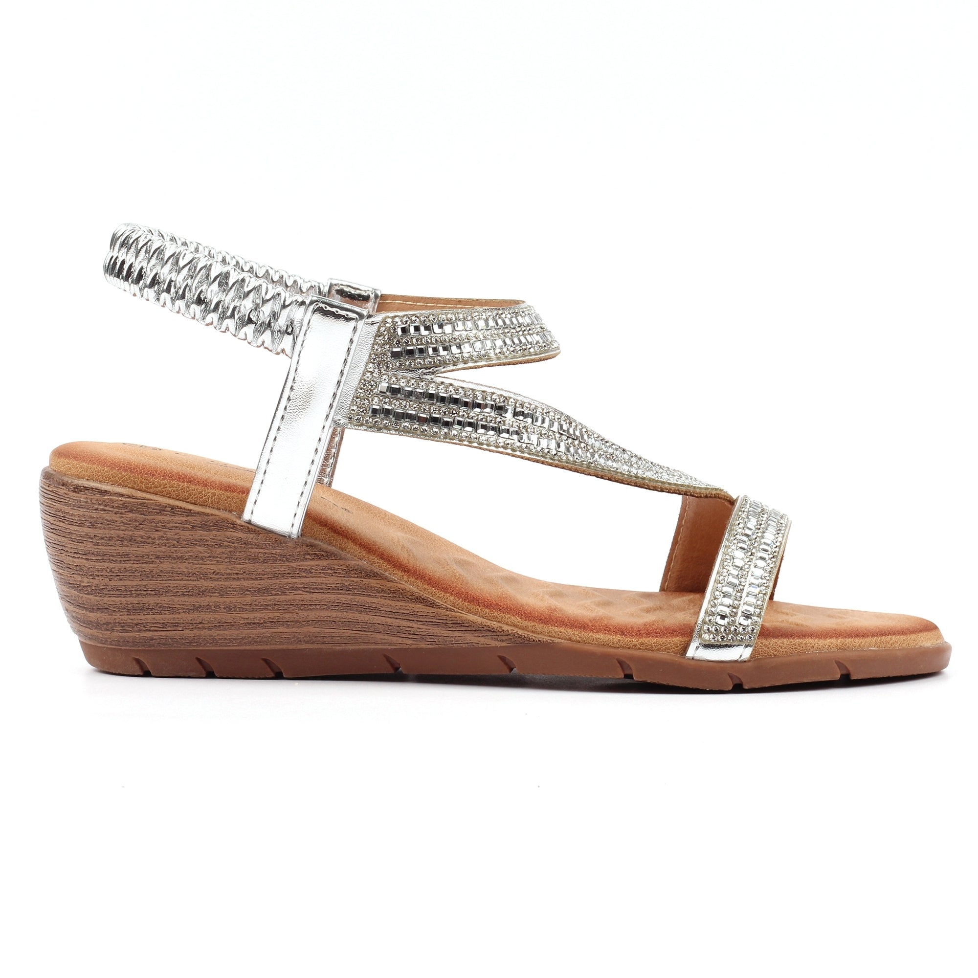 Darci Silver Wedge Sandal