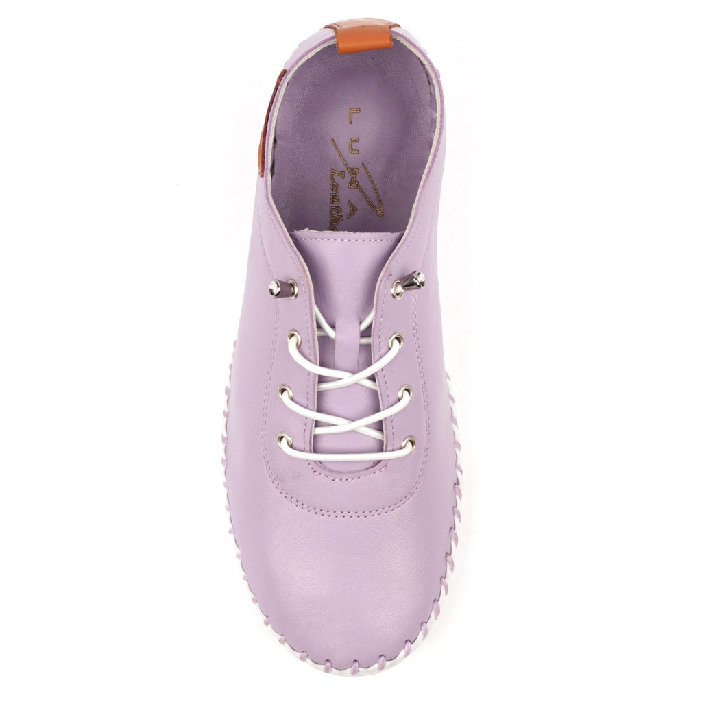 St Ives Lilac Leather Plimsoll