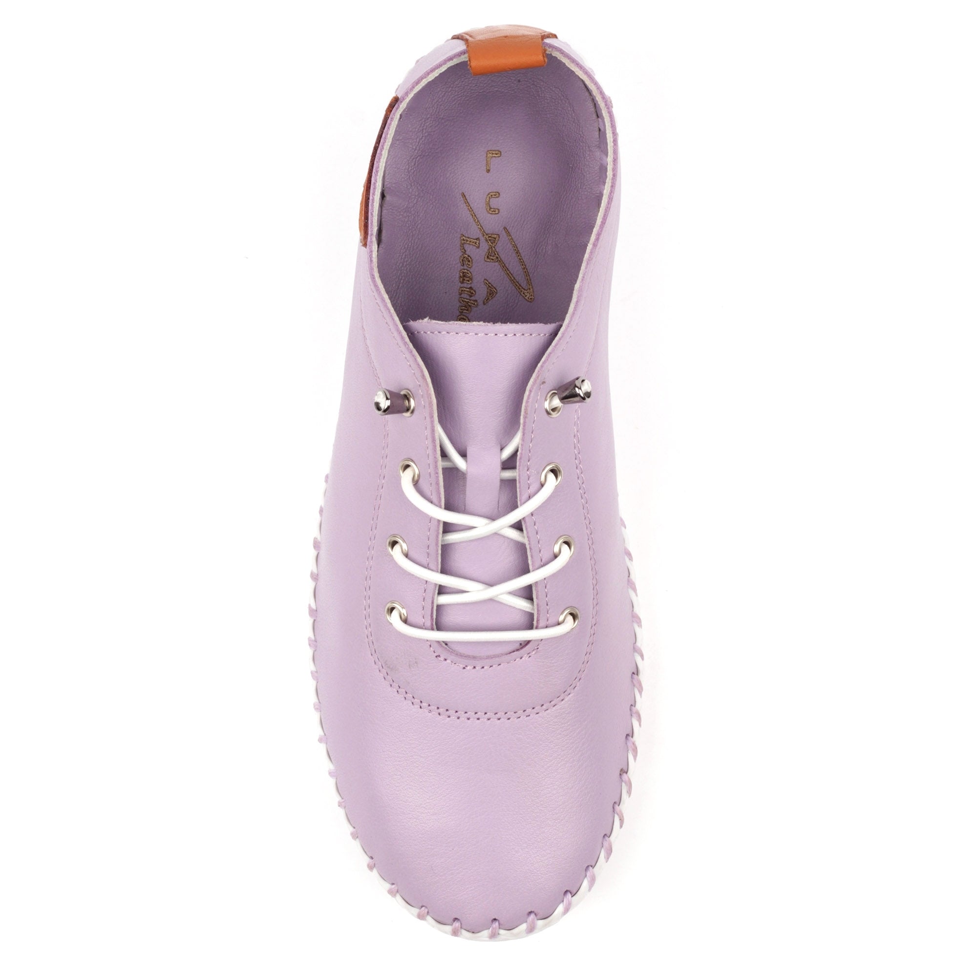 St Ives Lilac Leather Plimsoll
