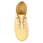 St Ives Lemon Leather Plimsoll