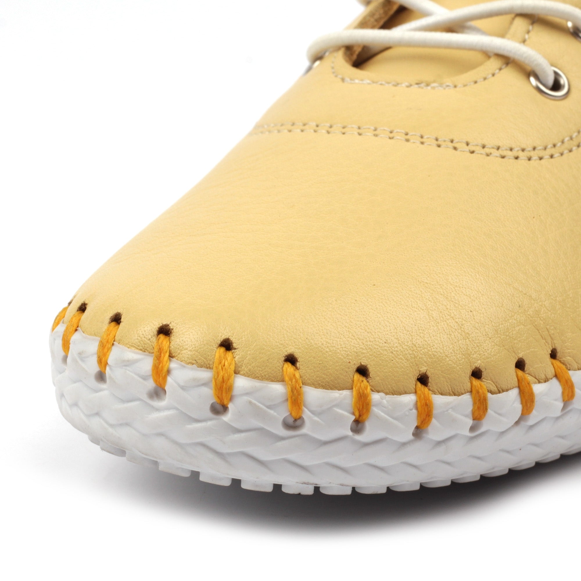 St Ives Lemon Leather Plimsoll