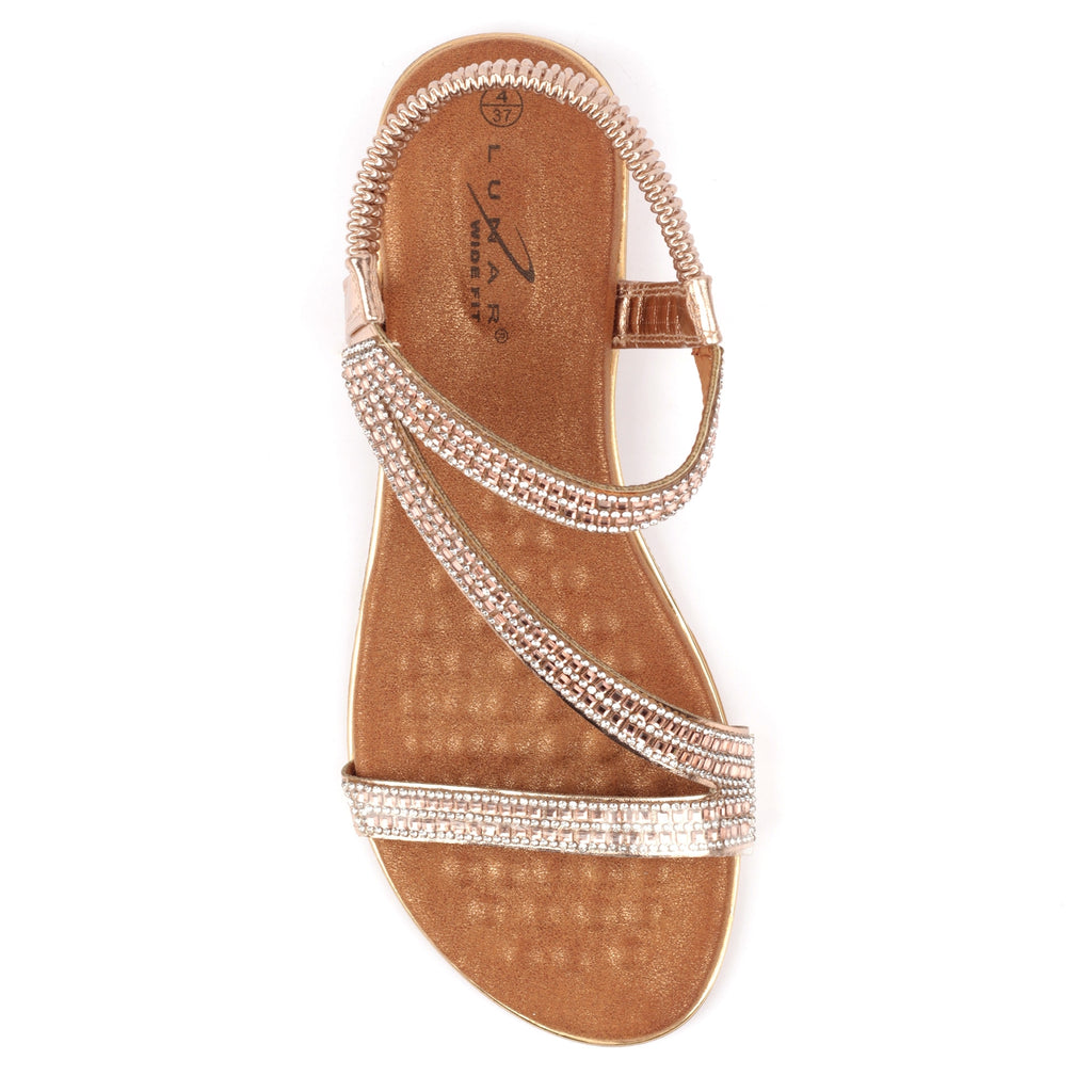 Jazmine Rose Gold Wide Fit Sandal