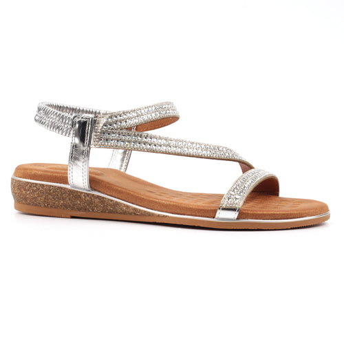 Jazmine Silver Wide Fit Sandal