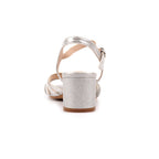 Imani Silver Block Heel Sandal
