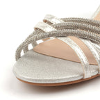 Imani Silver Block Heel Sandal