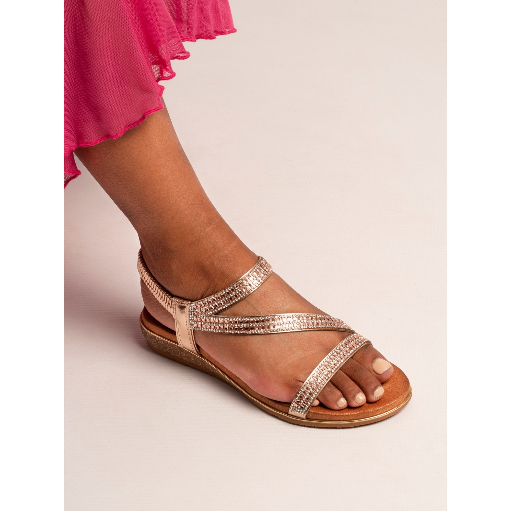 Jazmine Rose Gold Wide Fit Sandal