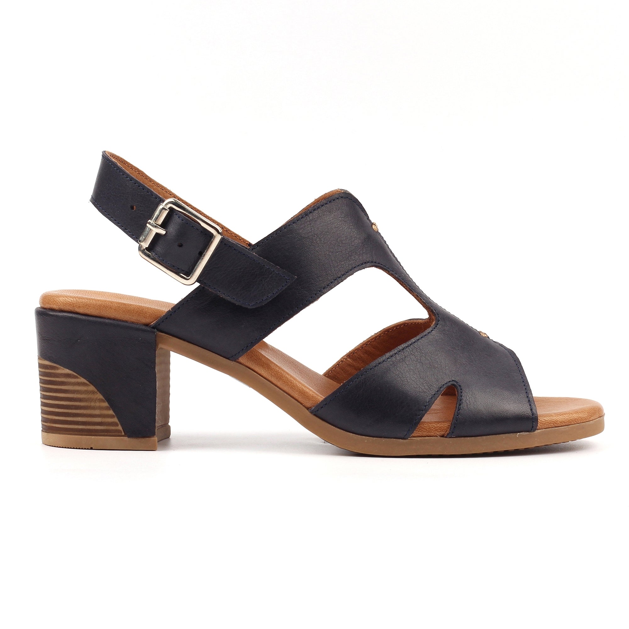 Joanna Navy Leather Sandal