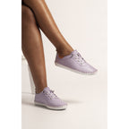 St Ives Lilac Leather Plimsoll