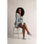 St Ives Lilac Leather Plimsoll