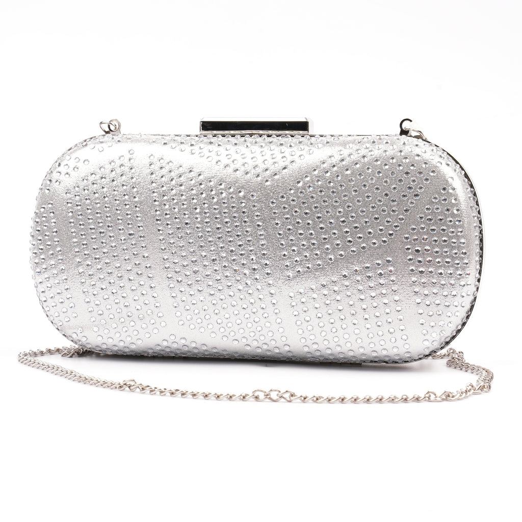 Francie SIlver Gemstone Clutch Bag