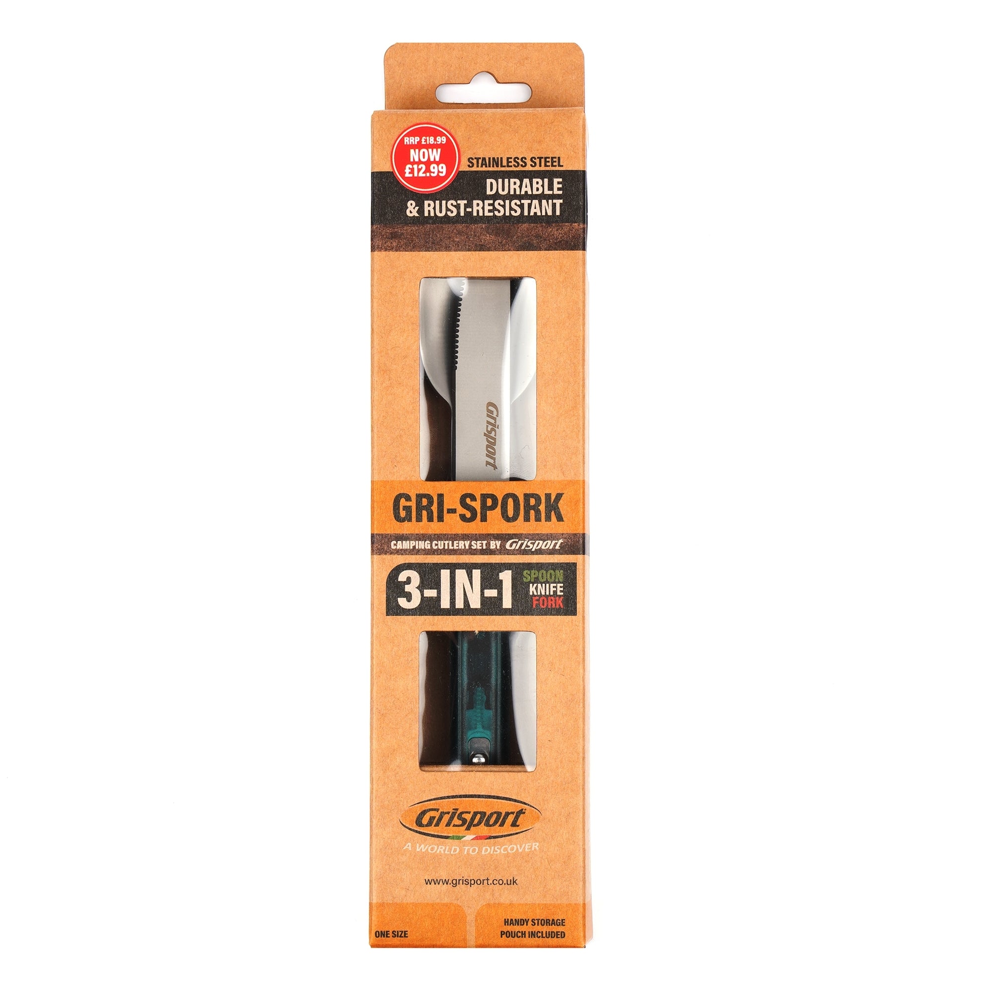 GRI-SPORK 3-in-1 Camping Cutlery Set