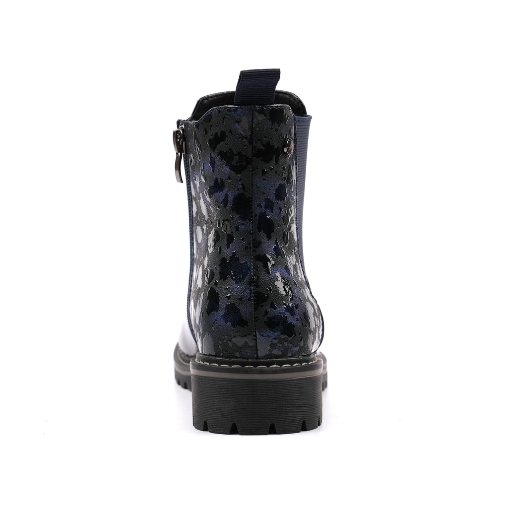 Bessy Navy Patent Ankle Boot