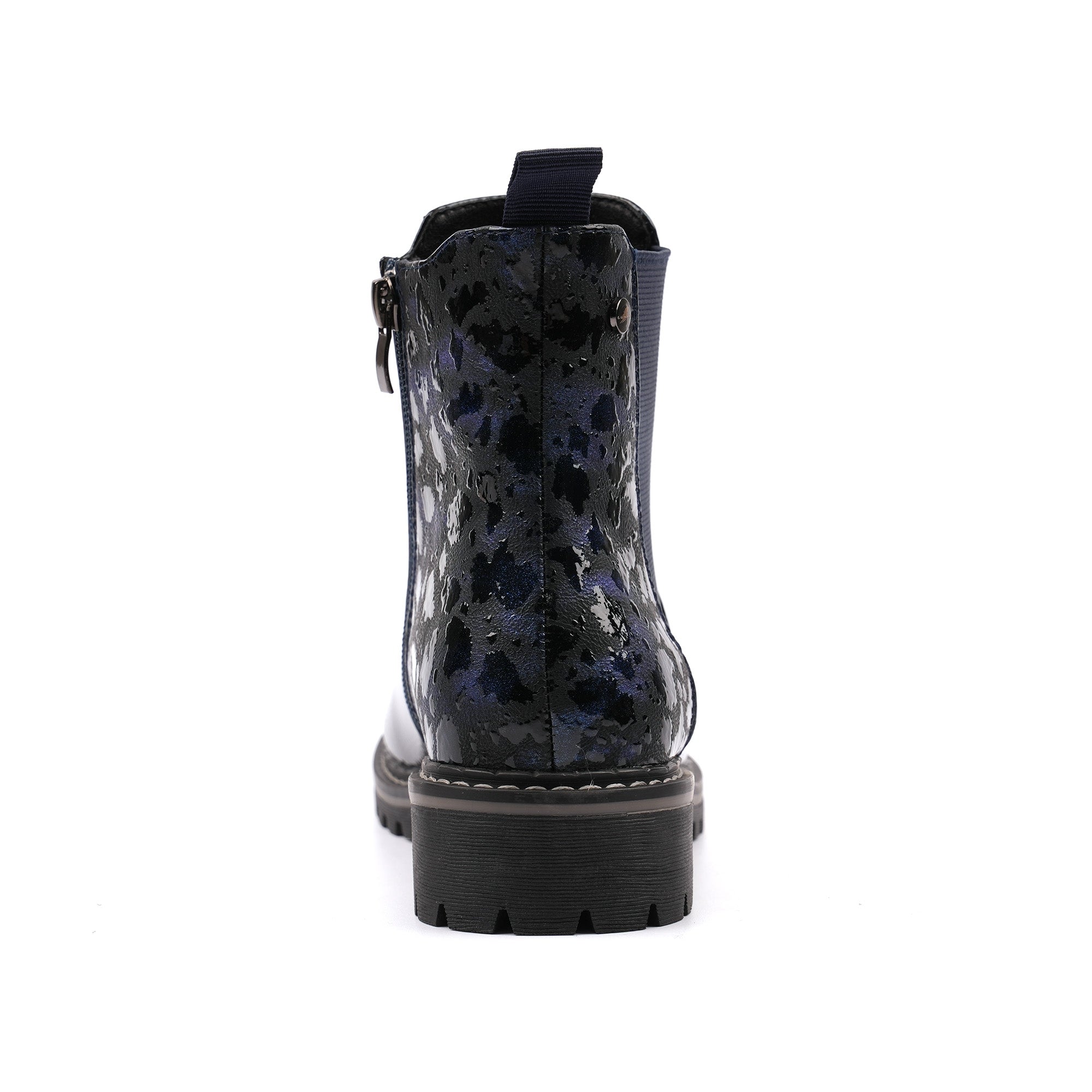 Bessy Navy Patent Ankle Boot