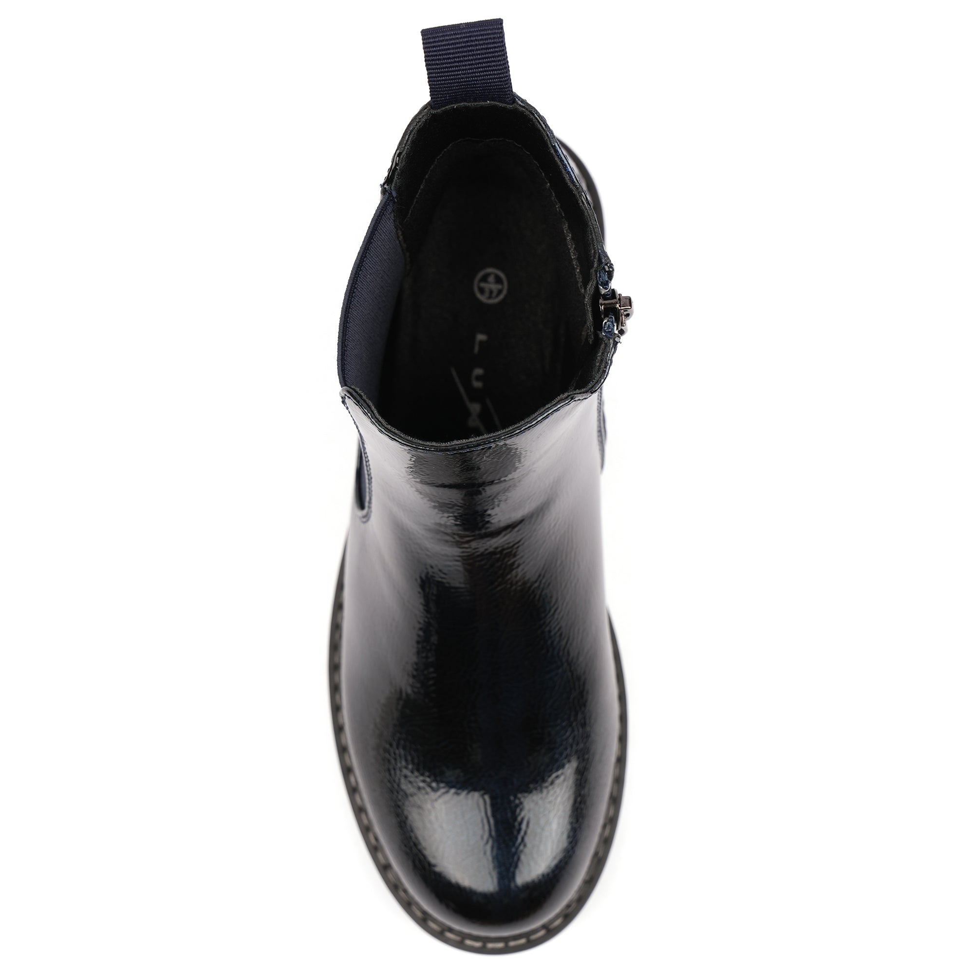 Bessy Navy Patent Ankle Boot