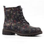 Amarillis Navy Floral Ankle Boot