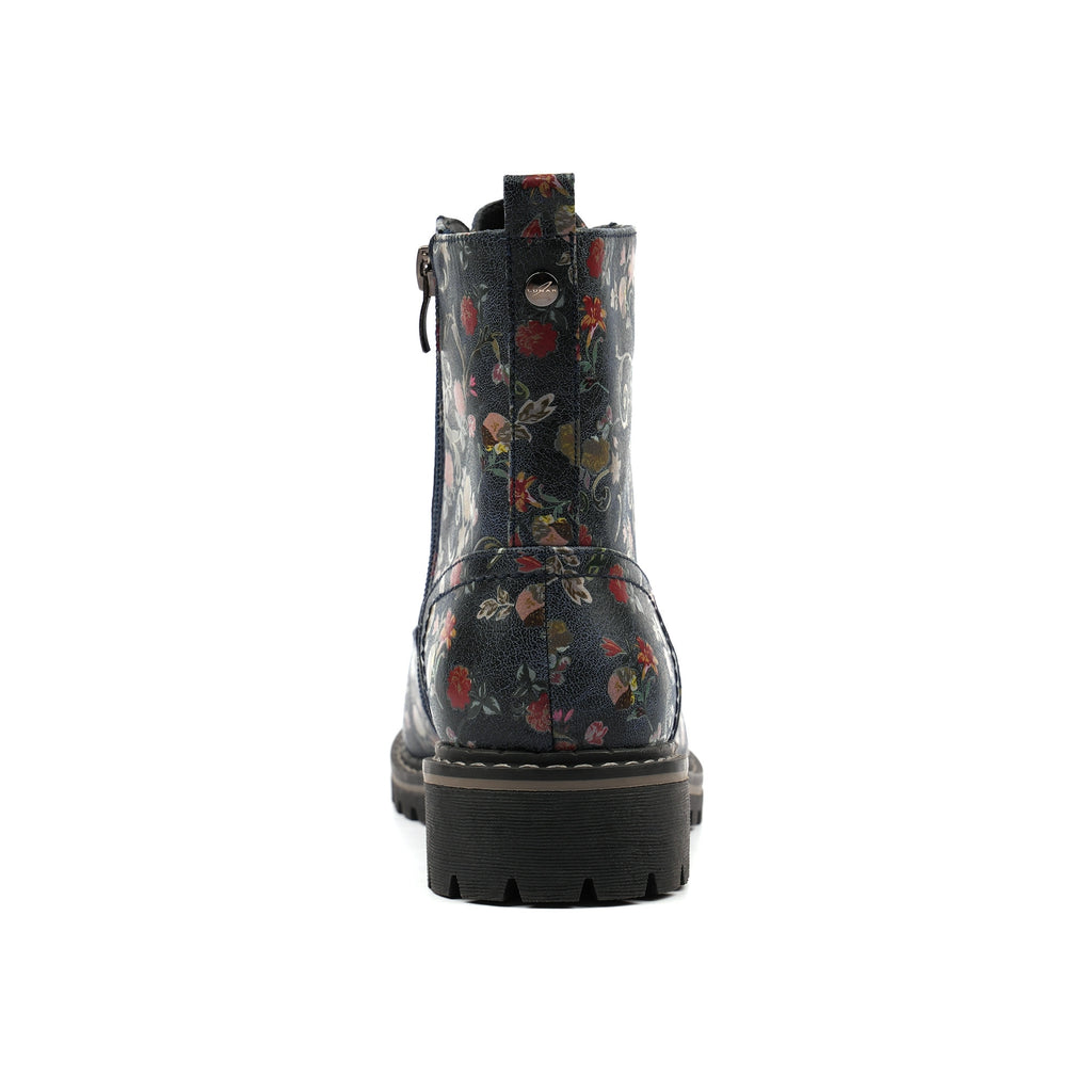 Amarillis Navy Floral Ankle Boot