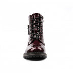 Allison Burgundy Patent Ankle Boot