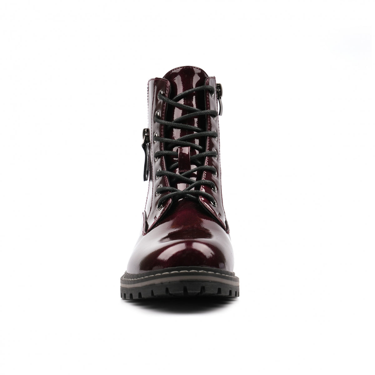 Allison Burgundy Patent Ankle Boot