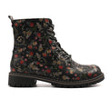 Amarillis Black Floral Ankle Boot