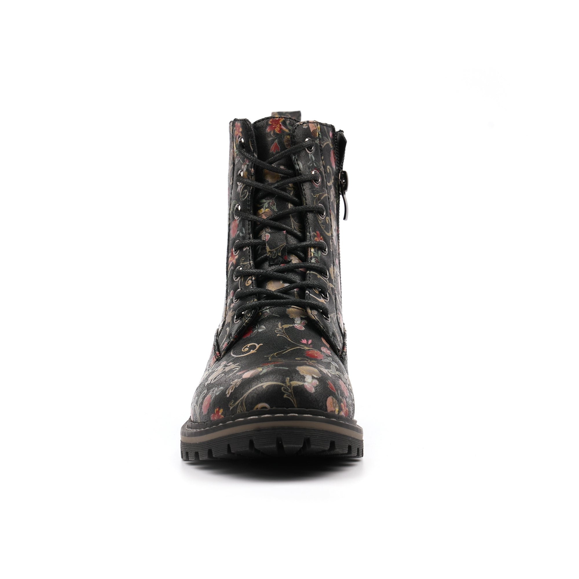 Amarillis Black Floral Ankle Boot