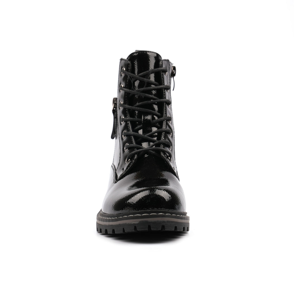 Allison Black Patent Ankle Boot