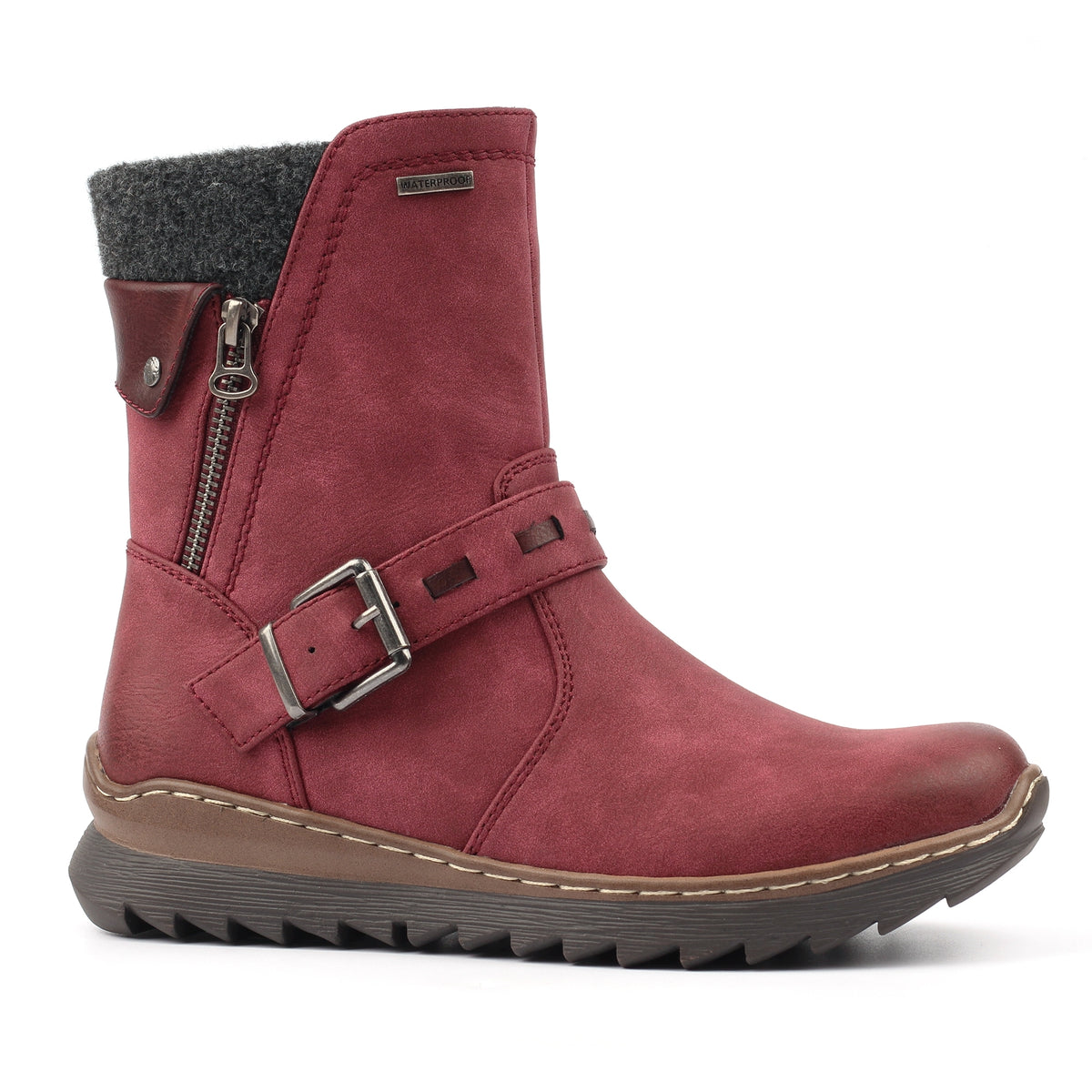 Haley Burgundy Waterproof Ankle Boot