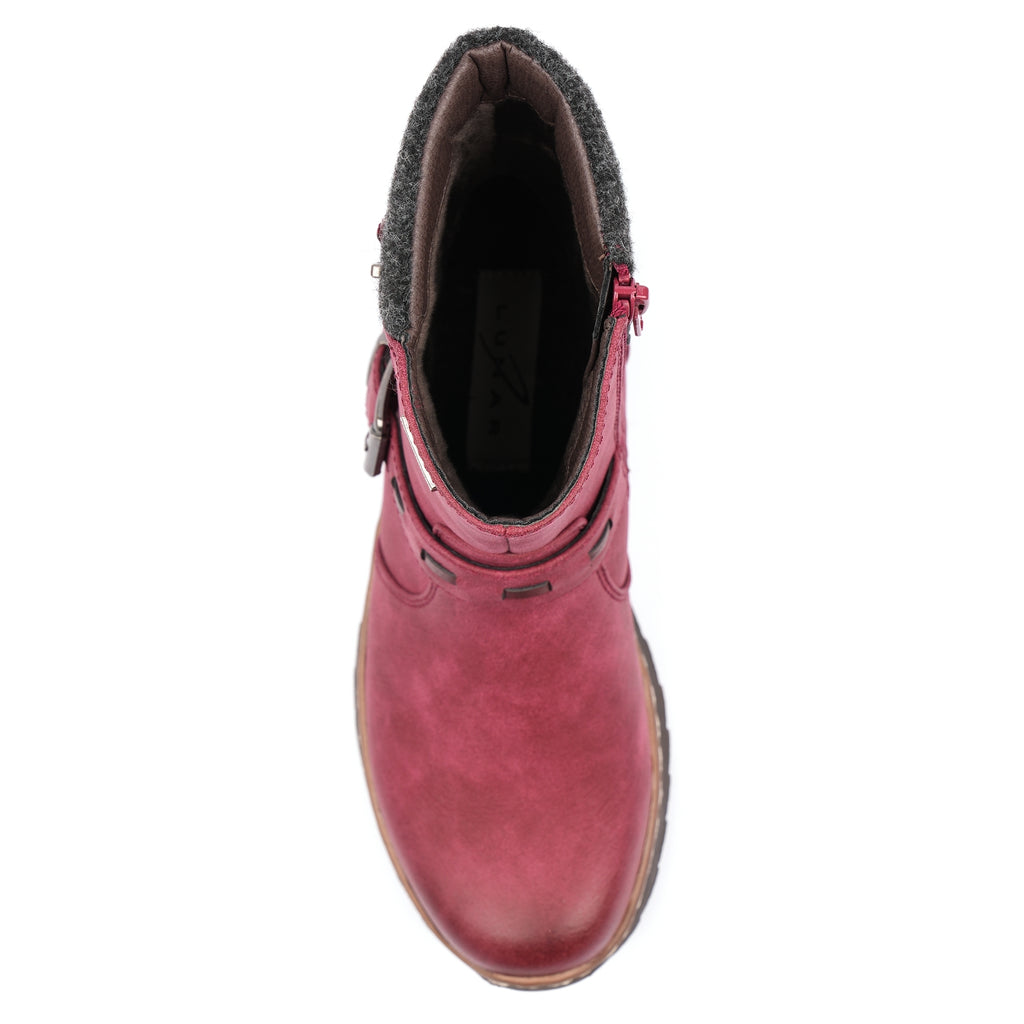 Haley Burgundy Waterproof Ankle Boot