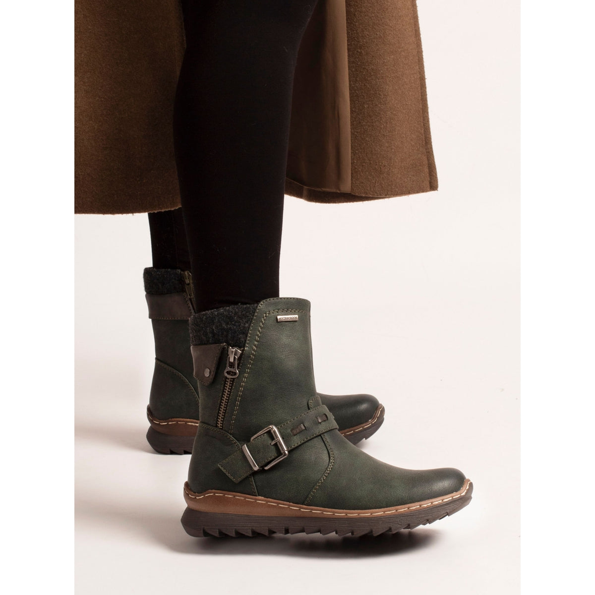 Haley Green Waterproof Ankle Boot