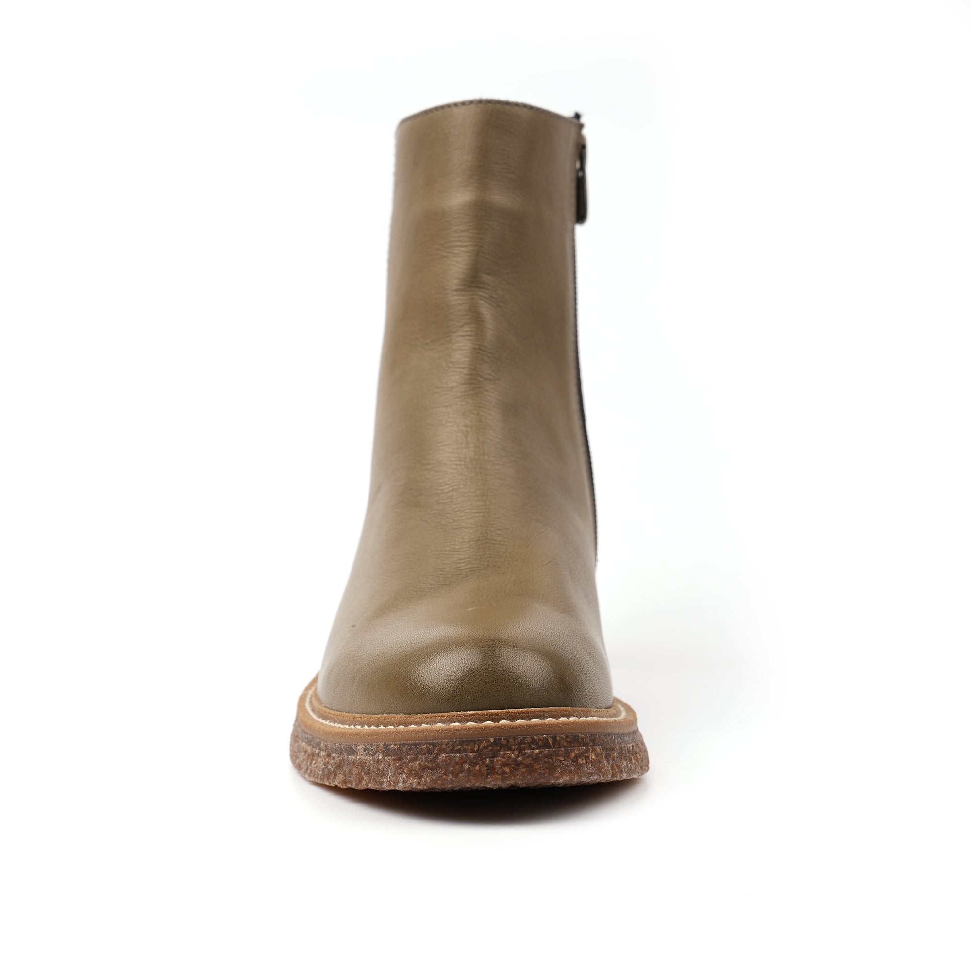 Mars Green Leather Ankle Boot