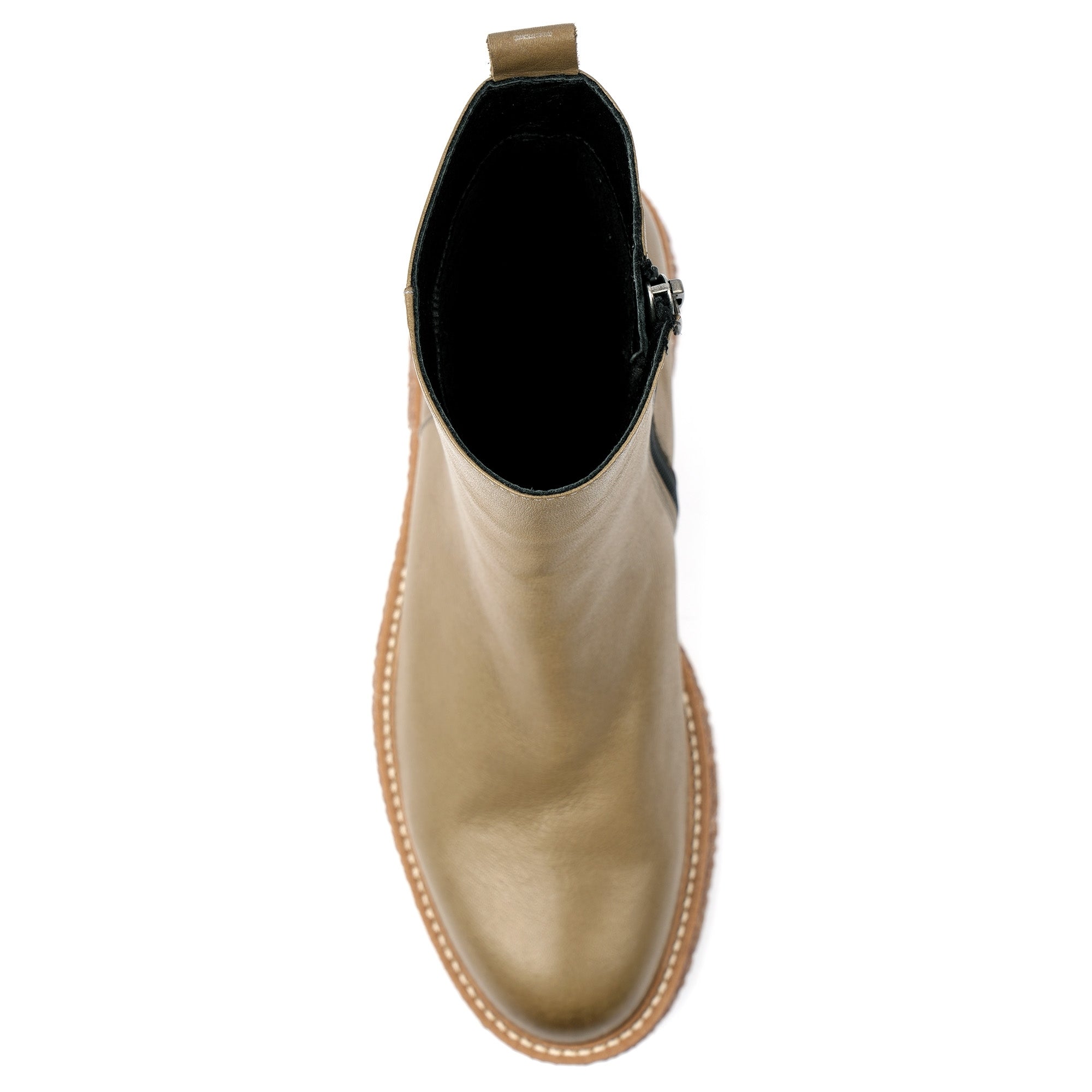 Mars Green Leather Ankle Boot