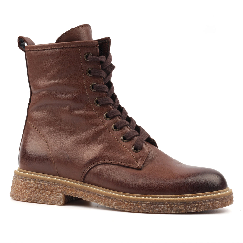 Venus Brown Leather Ankle Boot
