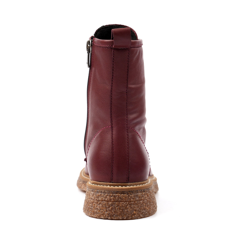 Venus Burgundy Leather Ankle Boot