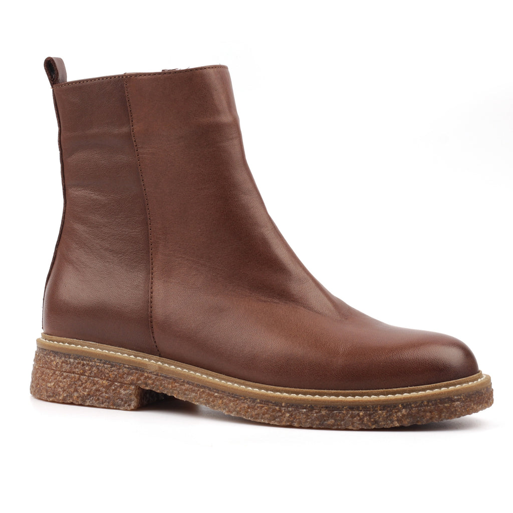 Mars Brown Leather Ankle Boot