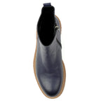 Mars Blue Leather Ankle Boot