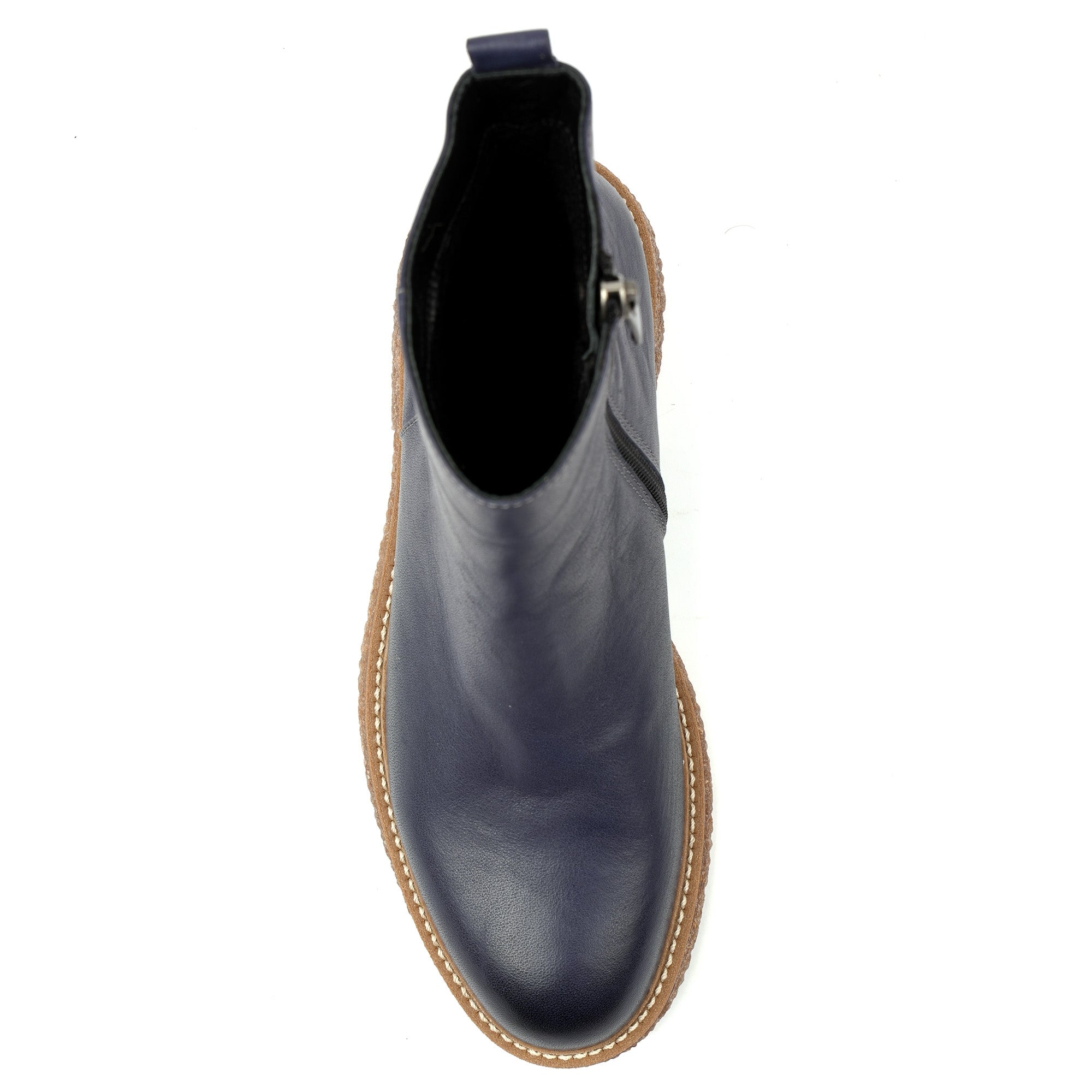 Mars Blue Leather Ankle Boot