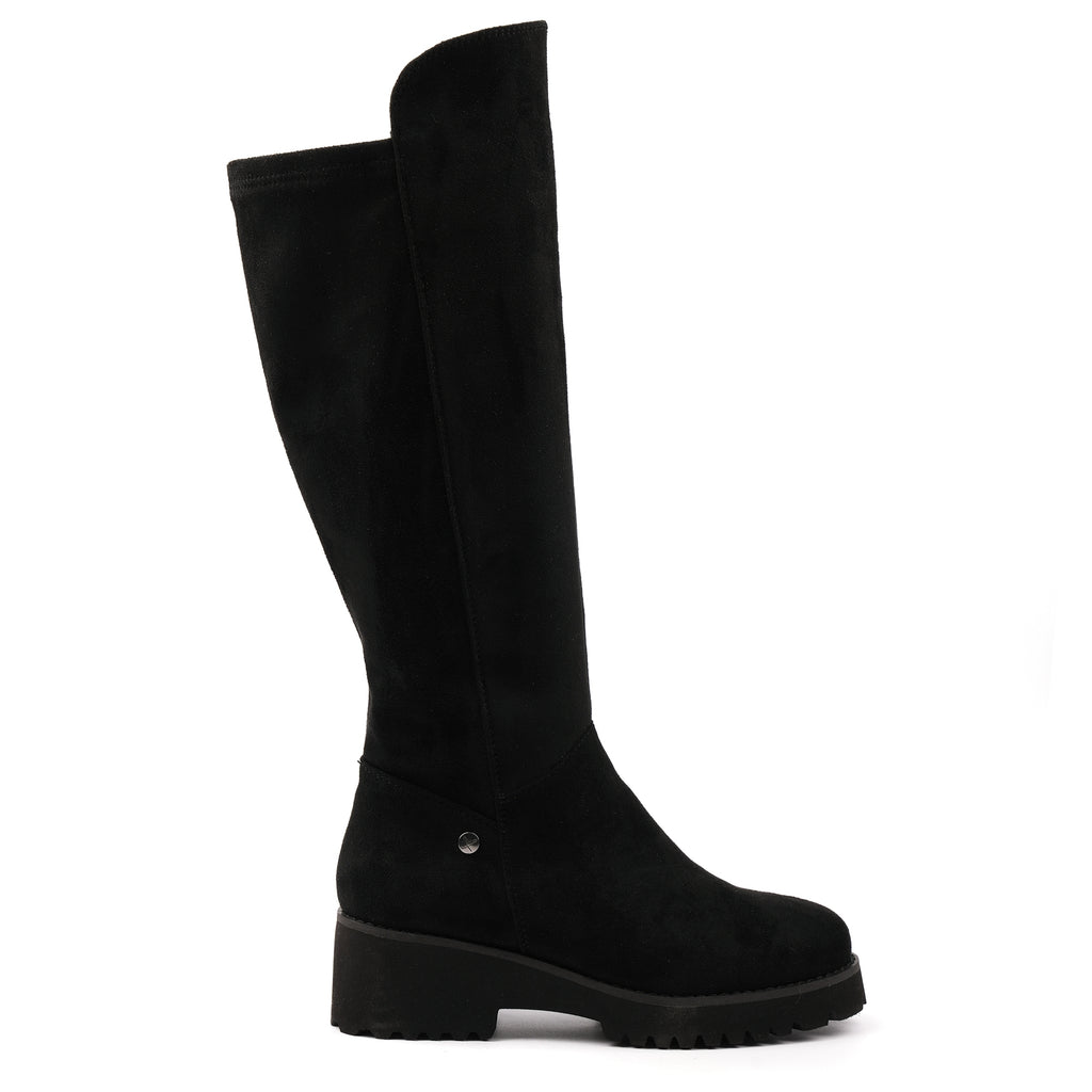 Gayle Black Long Stretch Upper Boot