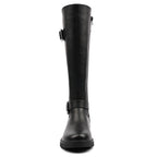 Devon Black Full Elastic Wide Fit Long Boot