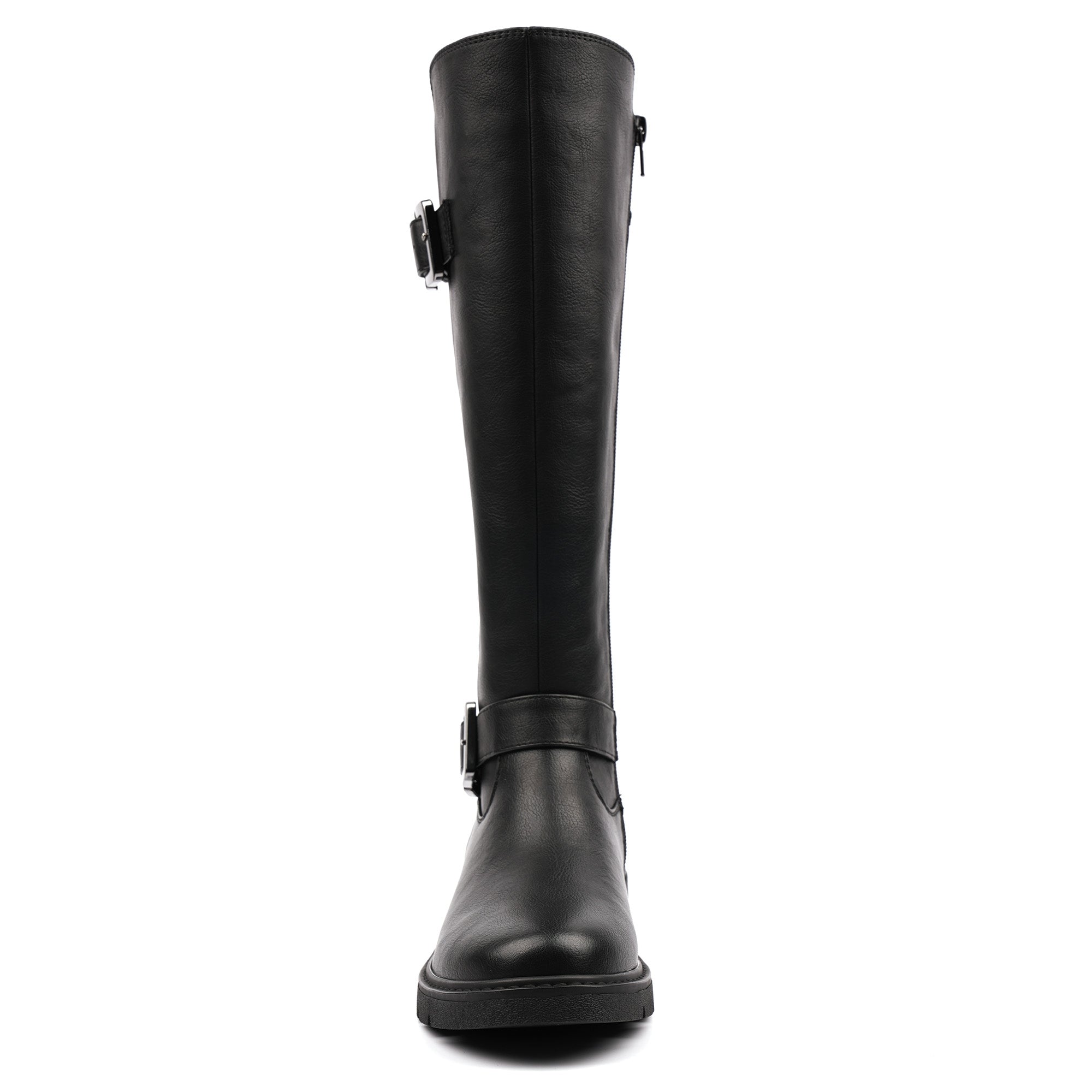 Devon Black Full Elastic Wide Fit Long Boot