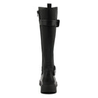 Devon Black Full Elastic Wide Fit Long Boot